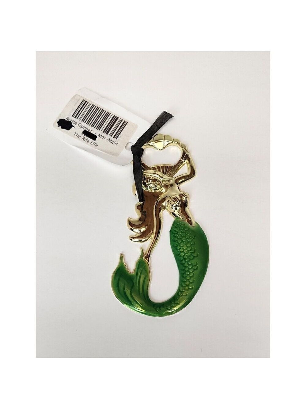Blush Gold Metal Green Enamel Mermaid Bottle Opener - Picture 2 of 5